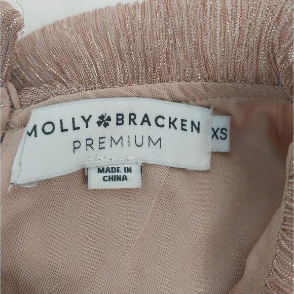 Molly Bracken Premium Pink Shimmer Sleeveless Blouse Sz XS - Picture 4 of 9